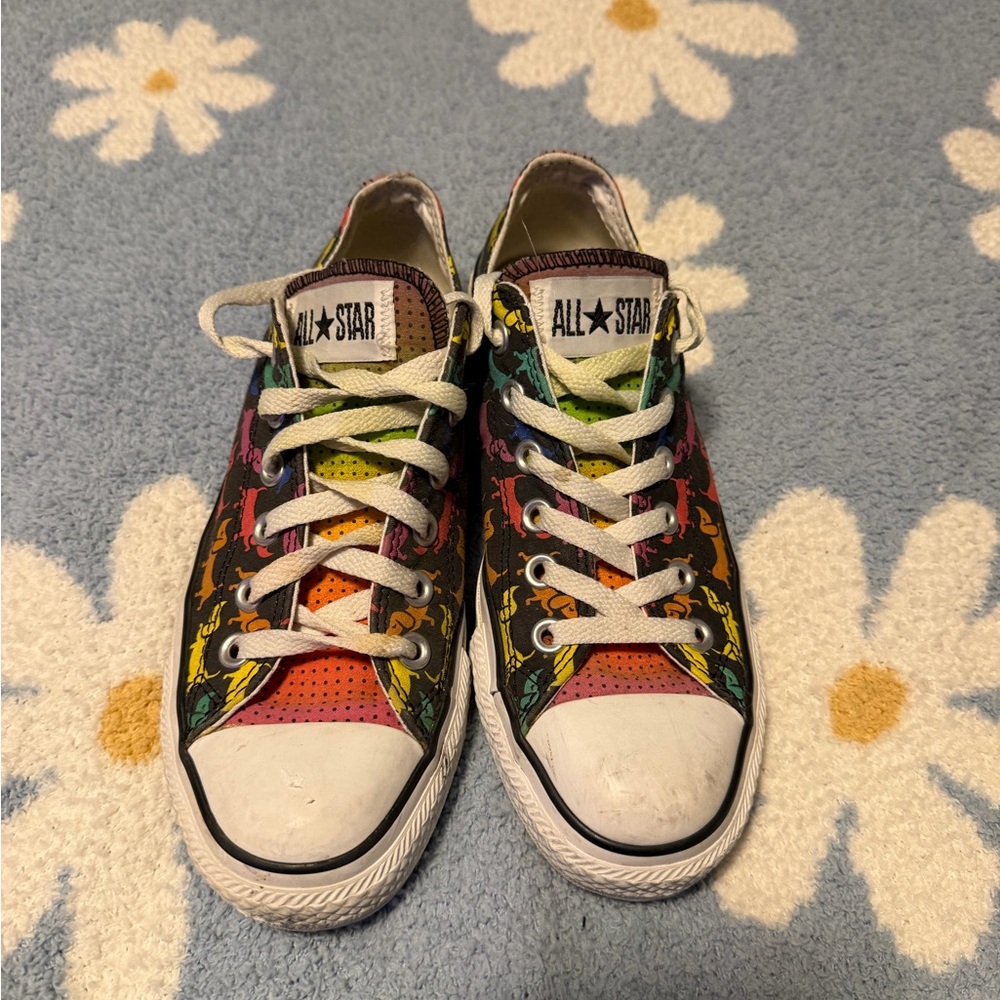 Vintage Y2K Converse Chuck Taylor All Star low-top sneakers - rainbow dachshund - Picture 2 of 6
